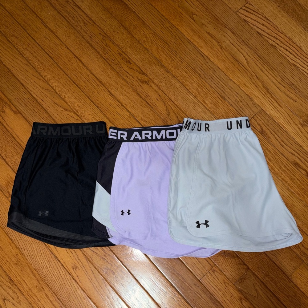 Under Armour Black, Lavender, and Gray Shorts Set